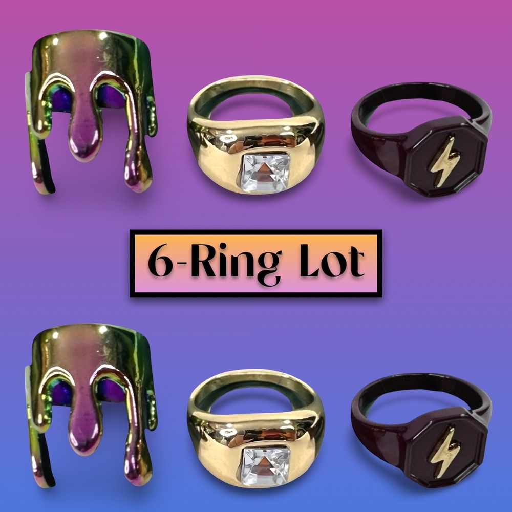 Wild Fable Women's 3-Piece Fashion Statement Rings Set Assorted Sizes 6, 7, 8